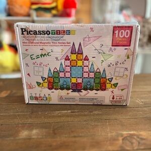 PicassoTiles 100 Piece 3D Magnetic Building Tiles Educational STEAM Toy